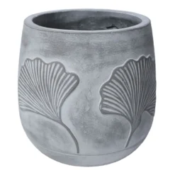 Found & Fable Gingko Grey Round Pot, Medium