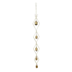 Found & Fable Gold Bell Rain Chain Windchime, 48.5"