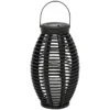 Found & Fable LED Candle Black Faux Rattan Solar Barrel Lantern, 13"