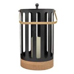 Found & Fable LED Metal & Wooden Lantern, Large