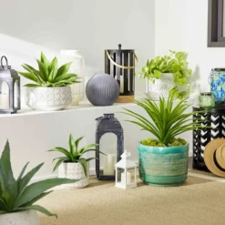 Found & Fable LED White Faux Wicker Barrel Lantern, Large -Outdoor Corner Shop found fable led white faux wicker barrel lantern large 3