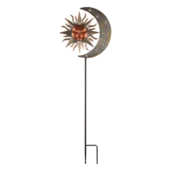 Found & Fable Metal Sun & Moon Garden Stake, 42"