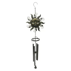 Found & Fable Sun Face Metal Wind Chime, 32"