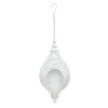 Found & Fable White Hanging LED Teardrop Lantern, 17"