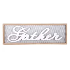Framed Gather Wooden Outdoor Wall Decor, 33"