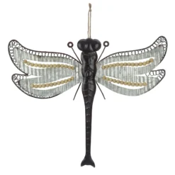 Galvanized Metal Dragonfly Outdoor Wall Decor, 18.5"