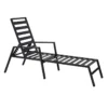 Grammercy Black Steel Slat Outdoor Chaise Lounge Chair