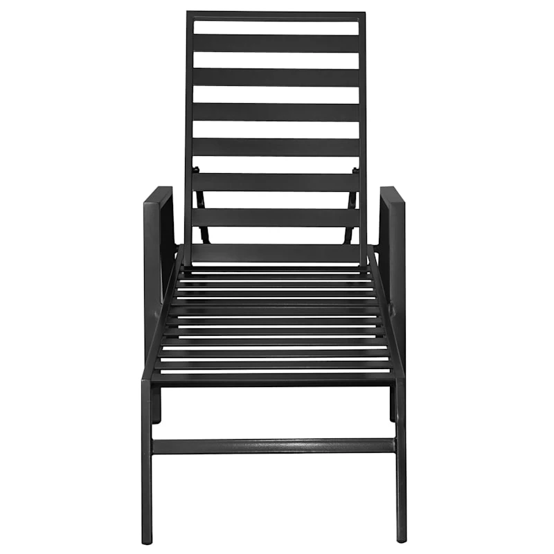 Grammercy Black Steel Slat Outdoor Chaise Lounge Chair 5 Grammercy Black Steel Slat Outdoor Chaise Lounge Chair - Image 5