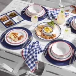 Grammercy White Steel Slat Outdoor Dining Table, 60x36 -Outdoor Corner Shop grammercy white steel slat outdoor dining table 60x36 3