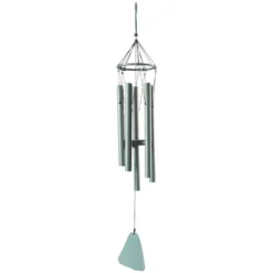 Green Metal Tube Tiered Wind Chime, 34"