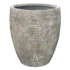 Grey Crocodile Patterned Planter, 17"