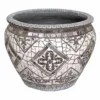 Grey Tile Mosaic Ceramic Planter, 19.5"