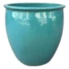 Havana Green Ceramic Planter, 16.9"