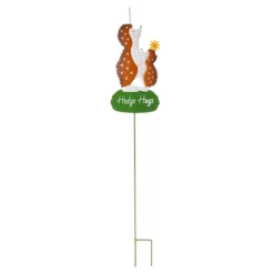 Hedge Hugs Metal Hedgehogs Garden Stake, 42"