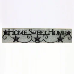 Home Sweet Home Galvanized Metal Outdoor Wall Sign, 46x9