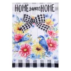 Home Sweet Home Spring Bird Wreath Garden Flag