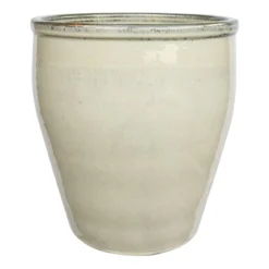 Honeybloom Berlin White Ceramic Planter, 13"
