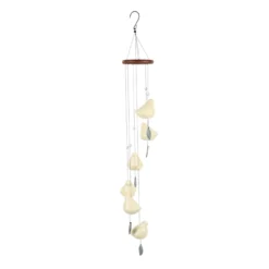 Honeybloom Cream Ceramic Bird Wind Chime, 35.8" -Outdoor Corner Shop honeybloom cream ceramic bird wind chime 35.8 2