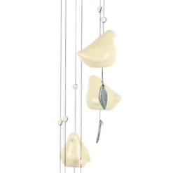Honeybloom Cream Ceramic Bird Wind Chime, 35.8" -Outdoor Corner Shop honeybloom cream ceramic bird wind chime 35.8 3