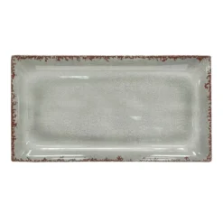 Honeybloom Grey Melamine Serving Tray, 16x8.5