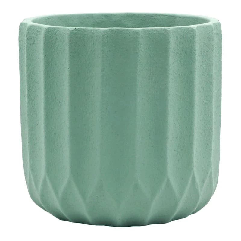 Honeybloom Indoor Carved Teal Cement Pot, 7" 1 Honeybloom Indoor Carved Teal Cement Pot, 7"