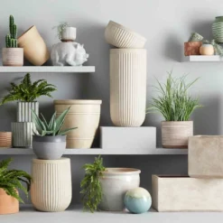 Honeybloom Mews White Ceramic Planter, Extra Large -Outdoor Corner Shop honeybloom mews white ceramic planter extra large 2