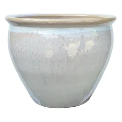 Honeybloom Mews White Ceramic Planter, Medium