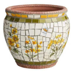 Honeybloom Mosaic Ceramic Pot, Large