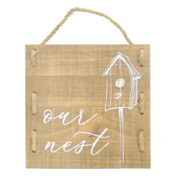 Honeybloom Our Nest Wood Pallet Outdoor Wall Decor, 12"