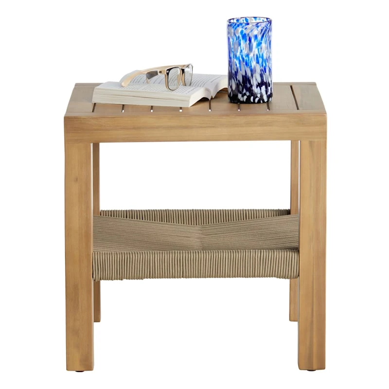 Honeybloom Park City Acacia Wood Outdoor End Table 2 Honeybloom Park City Acacia Wood Outdoor End Table - Image 2