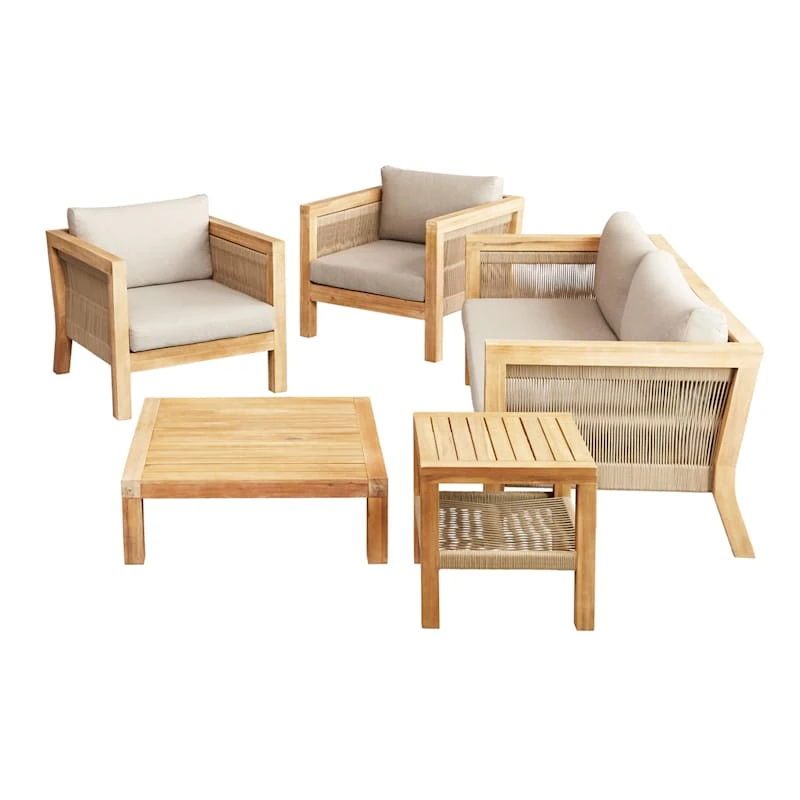 Honeybloom Park City Acacia Wood Outdoor End Table 4 Honeybloom Park City Acacia Wood Outdoor End Table - Image 4