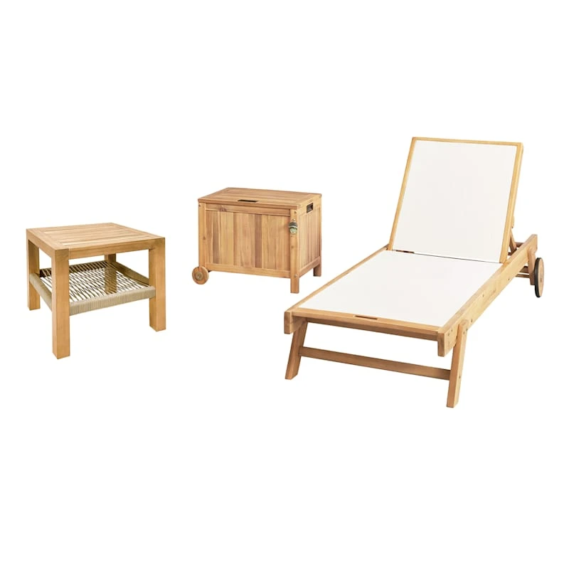 Honeybloom Park City Acacia Wood Outdoor End Table 5 Honeybloom Park City Acacia Wood Outdoor End Table - Image 5