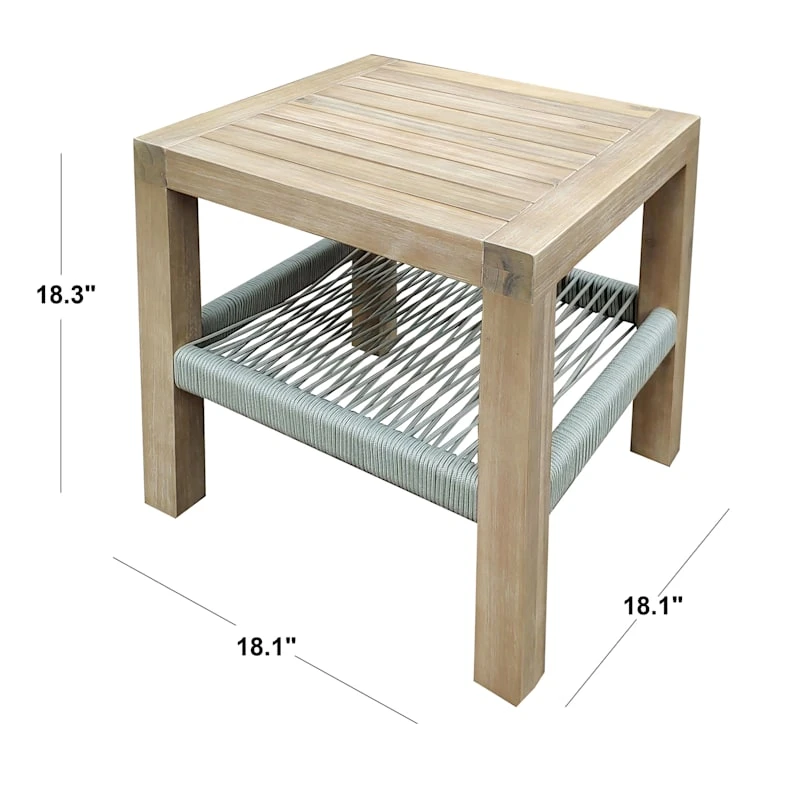 Honeybloom Park City Acacia Wood Outdoor End Table 6 Honeybloom Park City Acacia Wood Outdoor End Table - Image 6