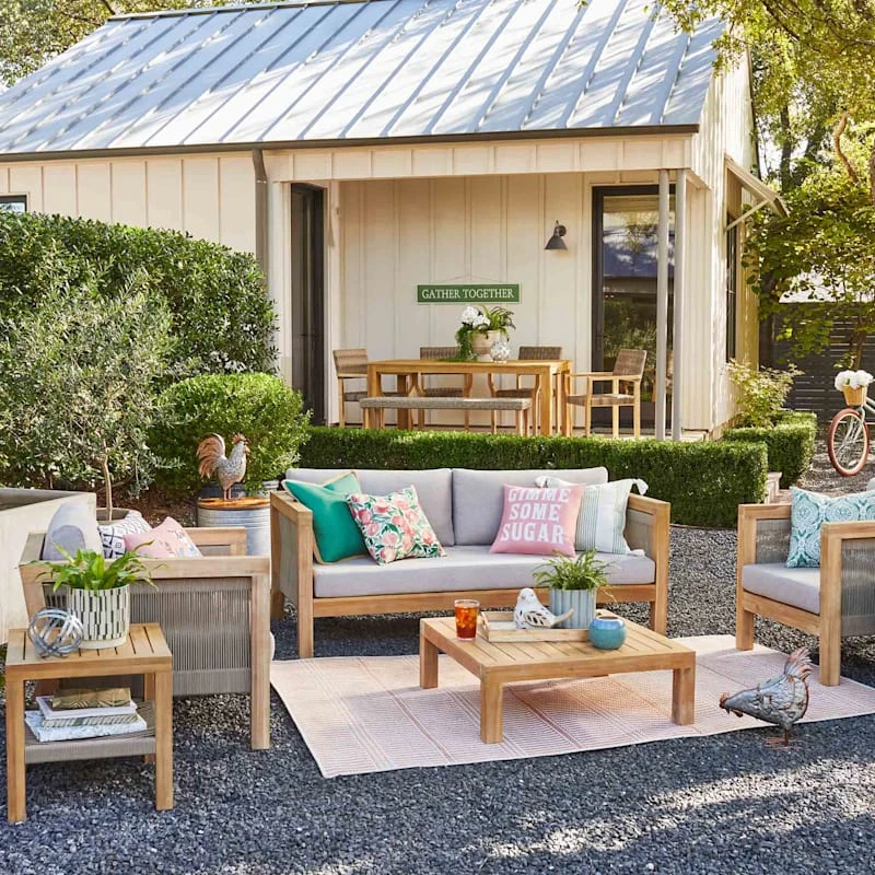 Honeybloom Park City Acacia Wood Outdoor End Table 8 Honeybloom Park City Acacia Wood Outdoor End Table - Image 8