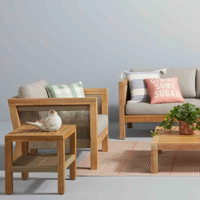 Honeybloom Park City Acacia Wood Outdoor End Table 9 Honeybloom Park City Acacia Wood Outdoor End Table - Image 9