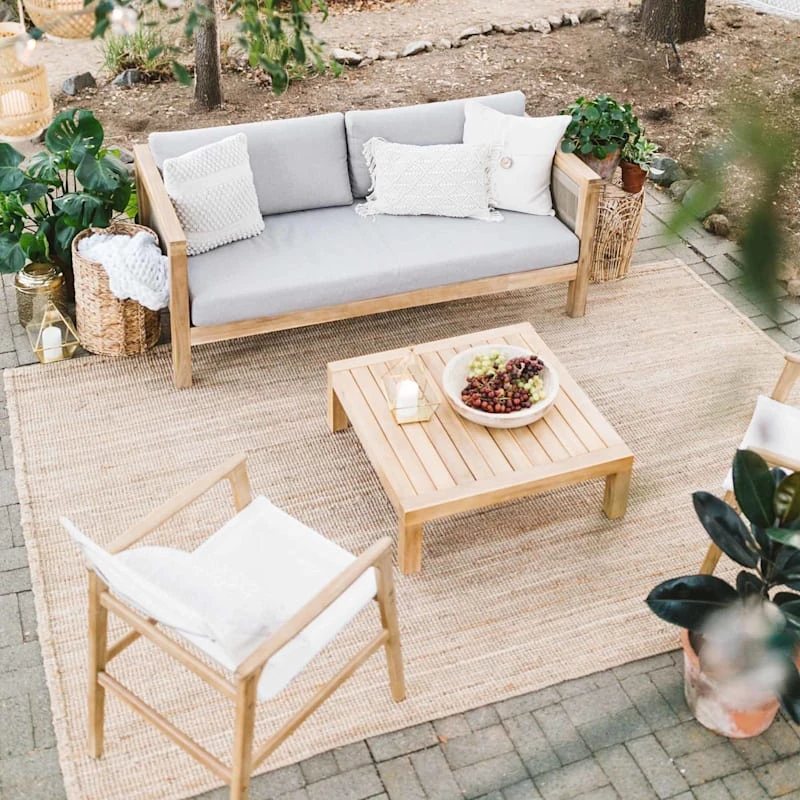 Honeybloom Park City Blonde Acacia Wood Outdoor Coffee Table 3 Honeybloom Park City Blonde Acacia Wood Outdoor Coffee Table - Image 3