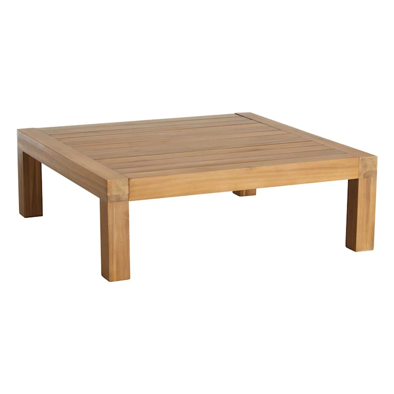 Honeybloom Park City Blonde Acacia Wood Outdoor Coffee Table 1 Honeybloom Park City Blonde Acacia Wood Outdoor Coffee Table