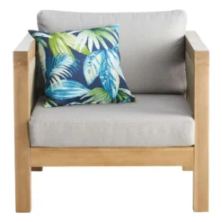 Honeybloom Park City Outdoor Blonde Acacia Wood Lounge Chair With Rope Accent -Outdoor Corner Shop honeybloom park city outdoor blonde acacia wood lounge chair with rope accent 2