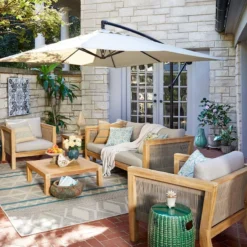 Honeybloom Park City Outdoor Blonde Acacia Wood Lounge Chair With Rope Accent -Outdoor Corner Shop honeybloom park city outdoor blonde acacia wood lounge chair with rope accent 6