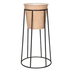 Honeybloom Peach Metal Plant Stand, 24"