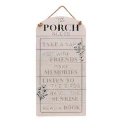 Honeybloom Porch Rules Outdoor Wall Sign, 15x30