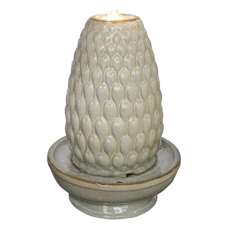 Honeybloom Pre-Lit Acorn Ceramic Fountain, 20" 1 Honeybloom Pre-Lit Acorn Ceramic Fountain, 20"