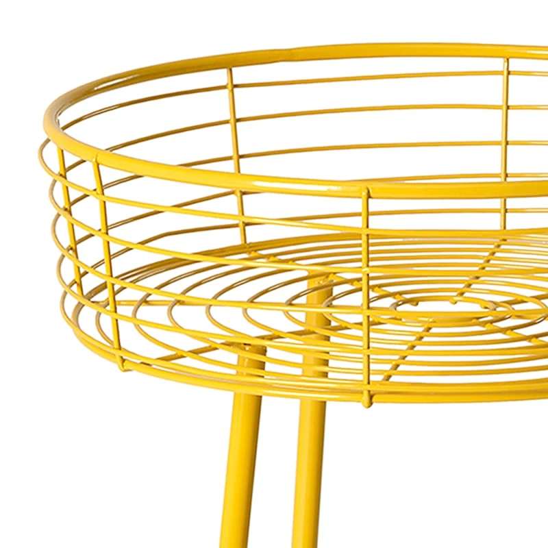 Honeybloom Yellow Metal Wire Plant Stand, 22" 2 Honeybloom Yellow Metal Wire Plant Stand, 22" - Image 2