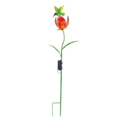 Hummingbird LED Orb Garden Stake, 36.5"
