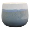 Indoor 2-Tone White & Light Blue Glazed Ceramic Pot, 9"