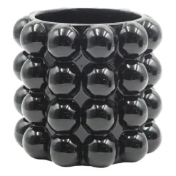 Indoor Black Bubble Ceramic Pot, 6.7"