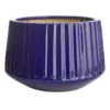 Indoor Blue Glazed Fluted Pot, Large