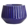 Indoor Blue Glazed Fluted Pot, Small
