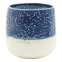 Indoor Blue Speckled Cast Iron Pot, 9"