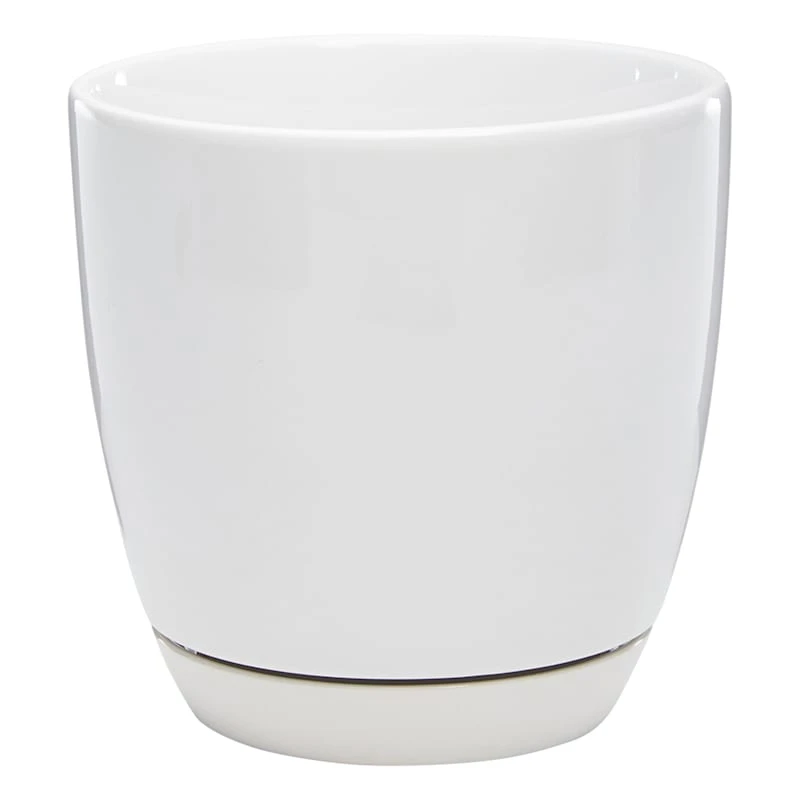 Indoor Elsie White Stoneware Ceramic Pot, 6" 1 Indoor Elsie White Stoneware Ceramic Pot, 6"